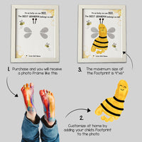 Thumbnail for I'm As Lucky As Can Bee Grandma Photo Frame, Kids Footprint Keepsake