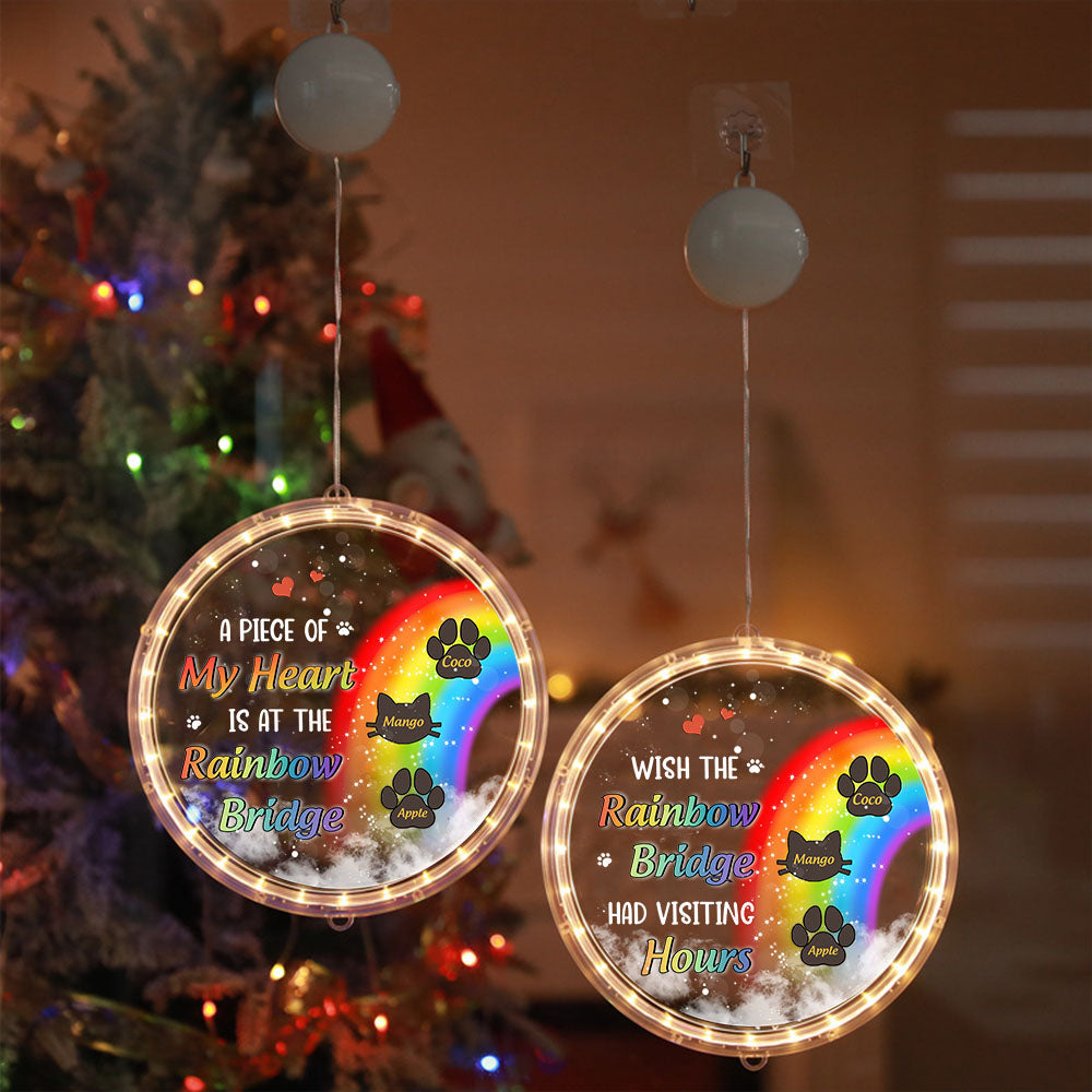 Personalized Led Acrylic Ornament - Memorial Gift For Pet Lovers - Rainbow Bridge Dog Cat Loss