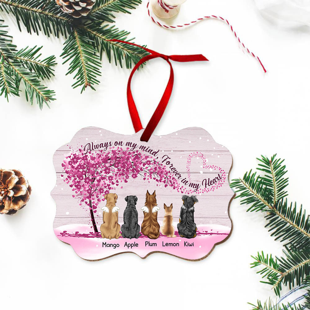 I'm Always With You Personalized Memorial Dog Printed Wood Ornament, Sympathy Gift For Dog Lover