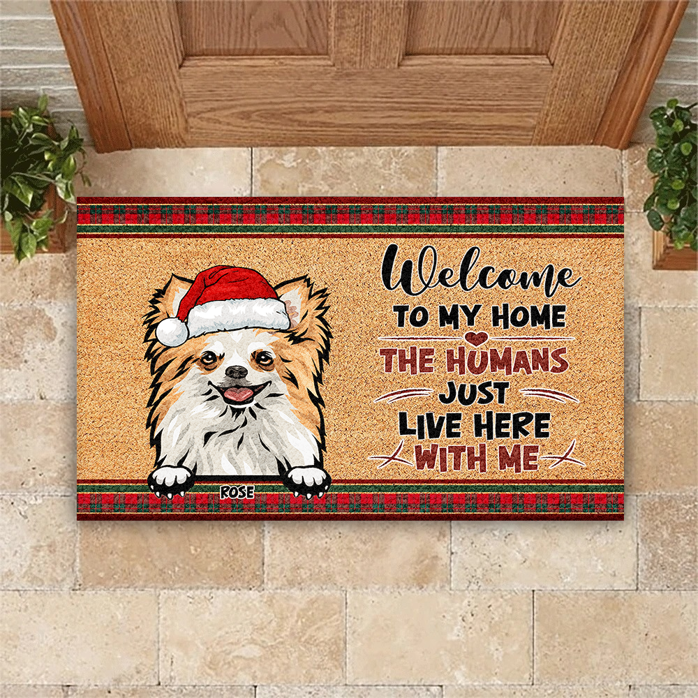 Personalized  Dog Cat Welcome To Our Home Christmas Doormat, House Decor Dung-Yen