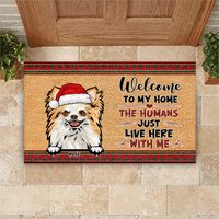 Thumbnail for Personalized  Dog Cat Welcome To Our Home Christmas Doormat, House Decor Dung-Yen