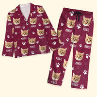 Thumbnail for Custom Paws With Dog Cat Photo Pajamas Set, Pet Lover Gift