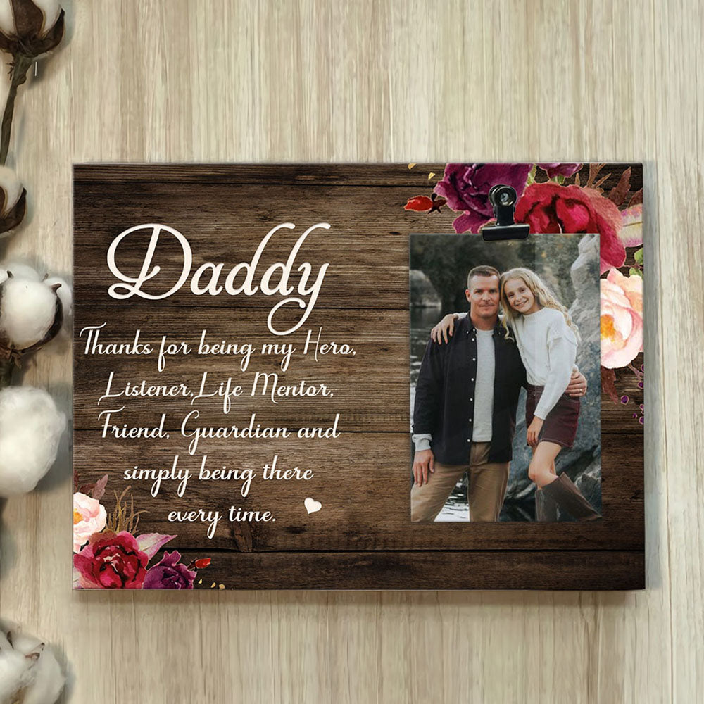 Daddy Thanks For Being My Hero Photo Clip Frame