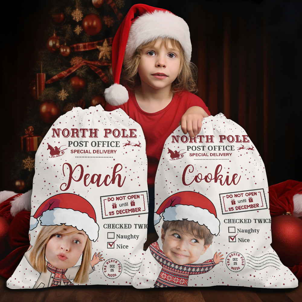 Personalized Santa Sack - Christmas Gift For Family - Funny Family Face Photo