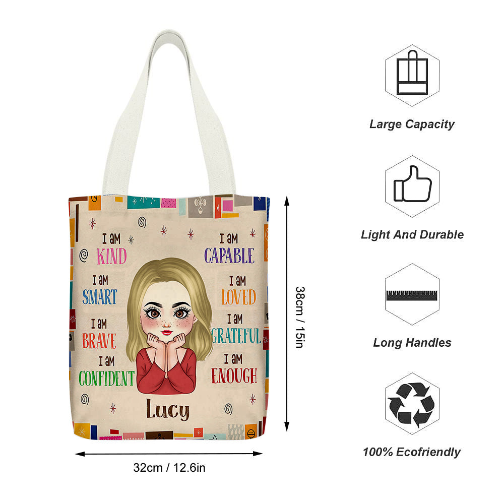 Personalized Name Girl You Are Tote Bag, Gift For Daughter