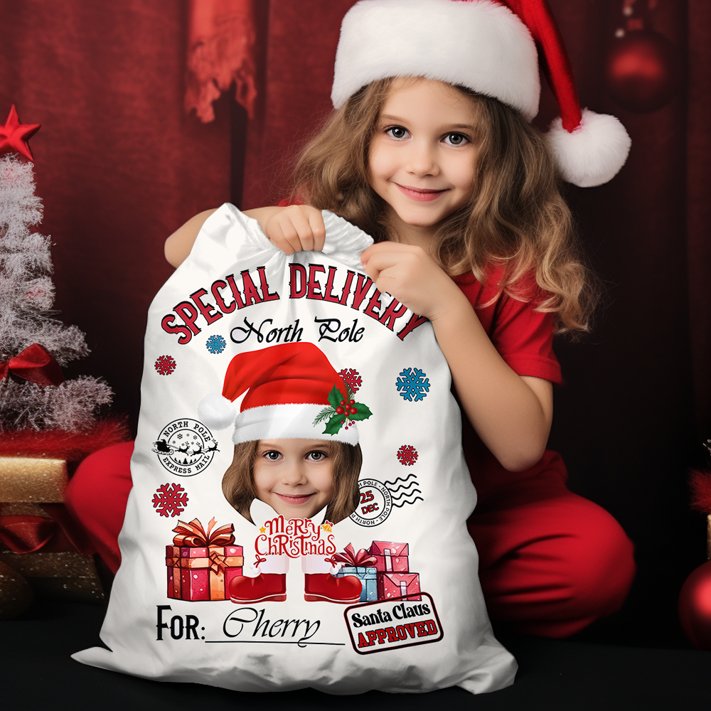 Personalized Santa Sack - Christmas Gift For Family - Face Photo Santa Costumes