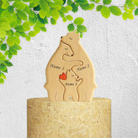 Thumbnail for Personalized Wooden Bear Family Puzzle - Gift For Family - Handcrafted Room Decor