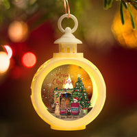 Thumbnail for Custom Couples & Their Pets Christmas Family LED Light Ornament, Christmas Gift