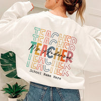 Thumbnail for Custom Name Teacher Echo Backside Shirt, Back to School T-shirt