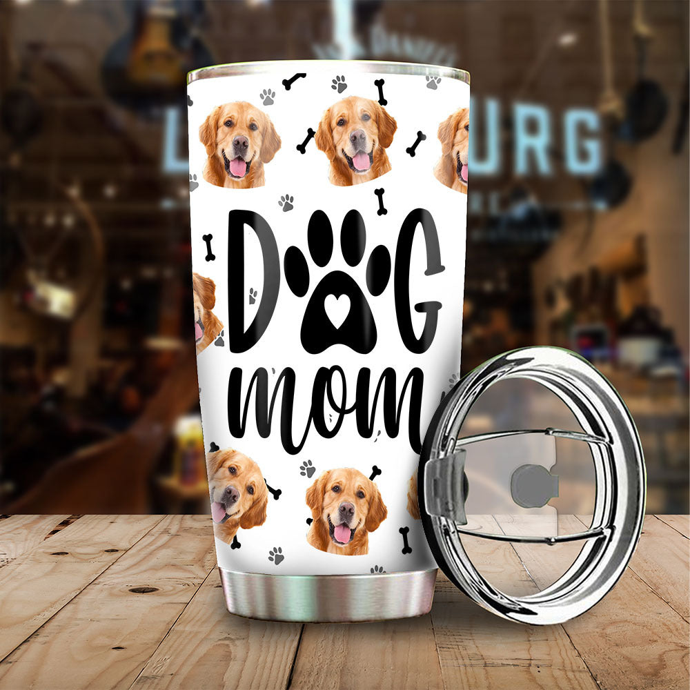 Dog Mom With Dog Photo Tumbler, Best Gift for Dog Lovers