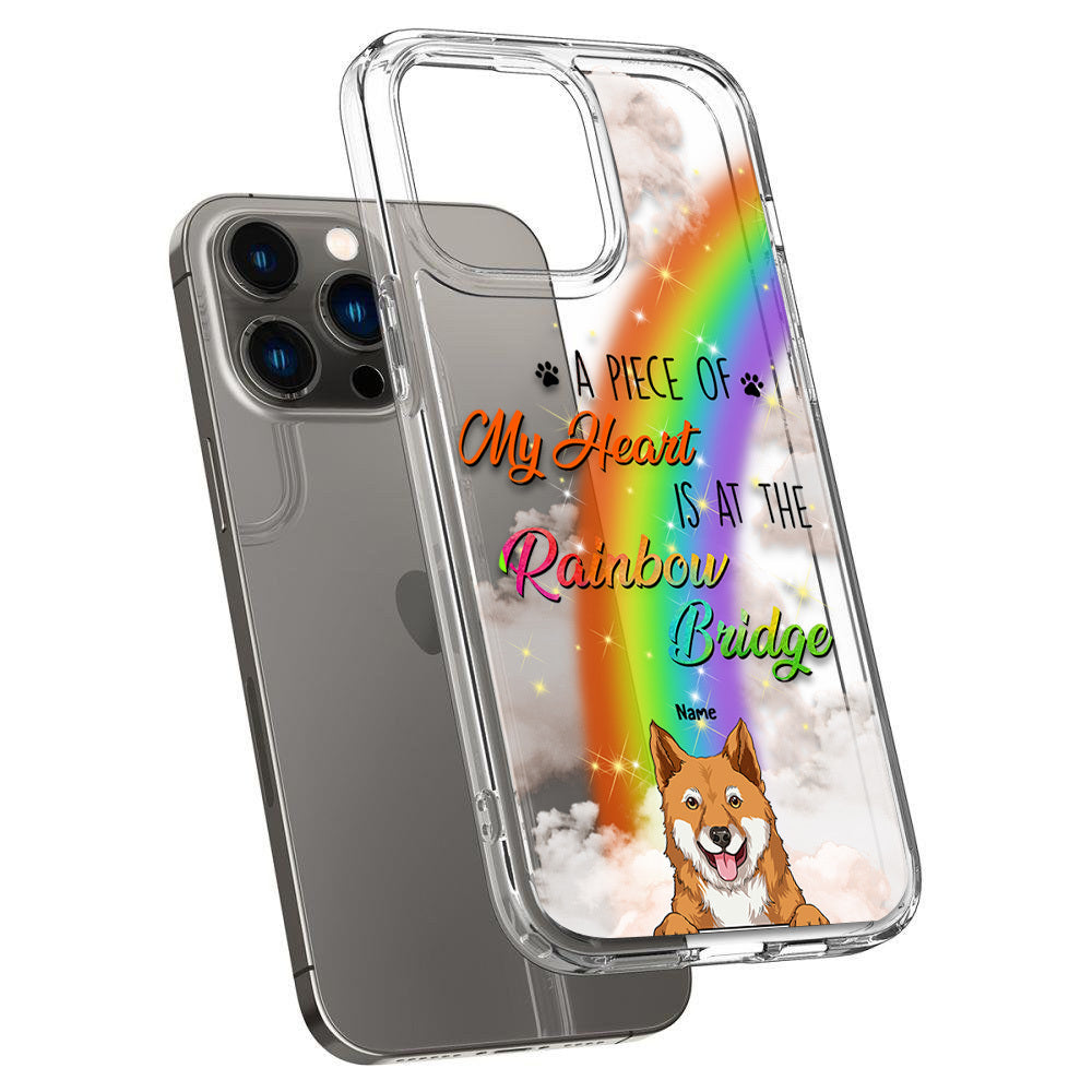 Personalized I Wish The Rainbow Memorial Dog Cat Clear Phone Case, Memorial Gift