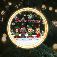 Thumbnail for Personalized Friend Bestie Forever Led Acrylic Ornament, Christmas Gift For BFF