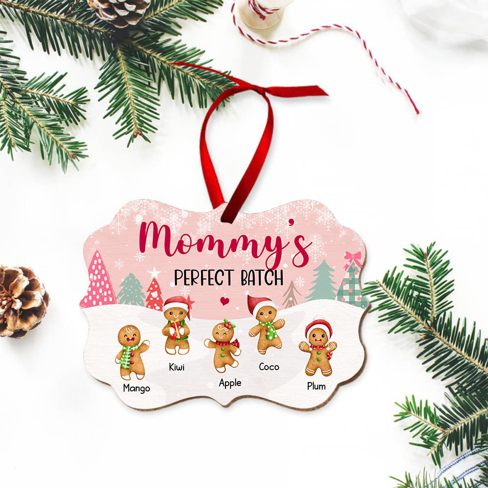 Personalized Mom Grandma Perfect Batch Grandkids Printed Wood Ornament, Christmas Gift For Grandparent