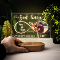 Thumbnail for Personalized God Knew My Heart Need You Lamp With Wooden Oval, Love Gift For Couple