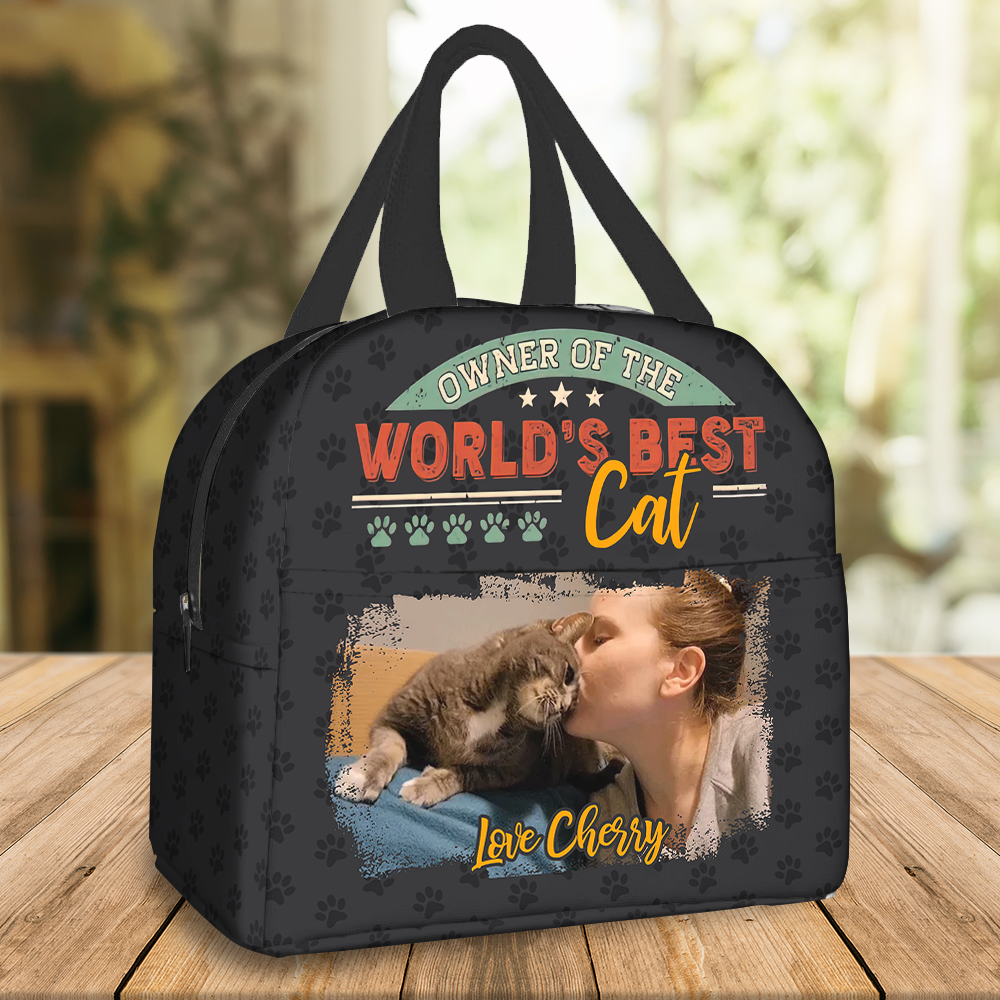 Personalized Owner Of The World Dog Cat Mom Dad Lunch Bag, Gift For Pet Lovers