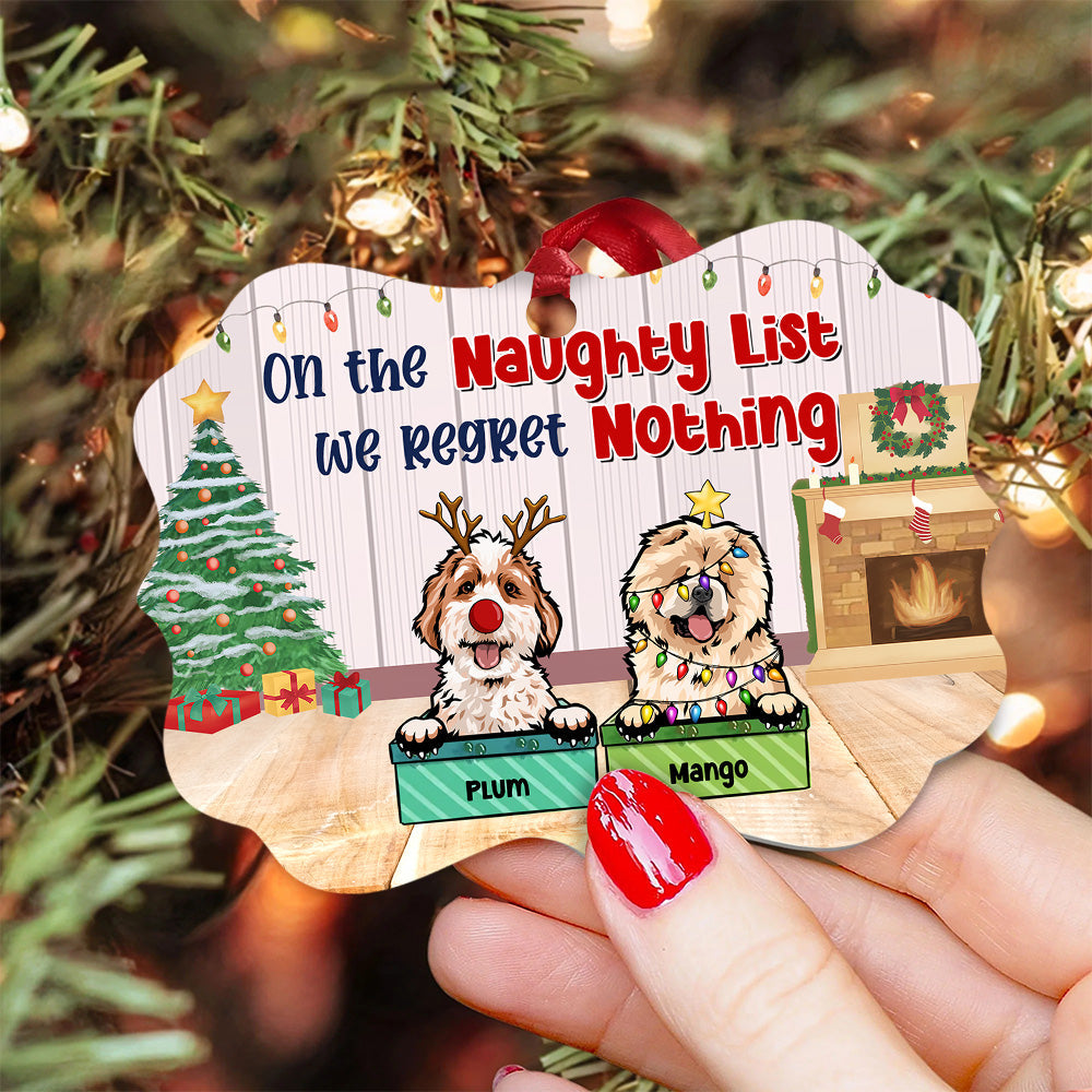 On The Naughty List Personalized Dog Christmas MDF Ornament, Customized Holiday Ornament CHI-YEN