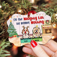 Thumbnail for On The Naughty List Personalized Dog Christmas MDF Ornament, Customized Holiday Ornament CHI-YEN