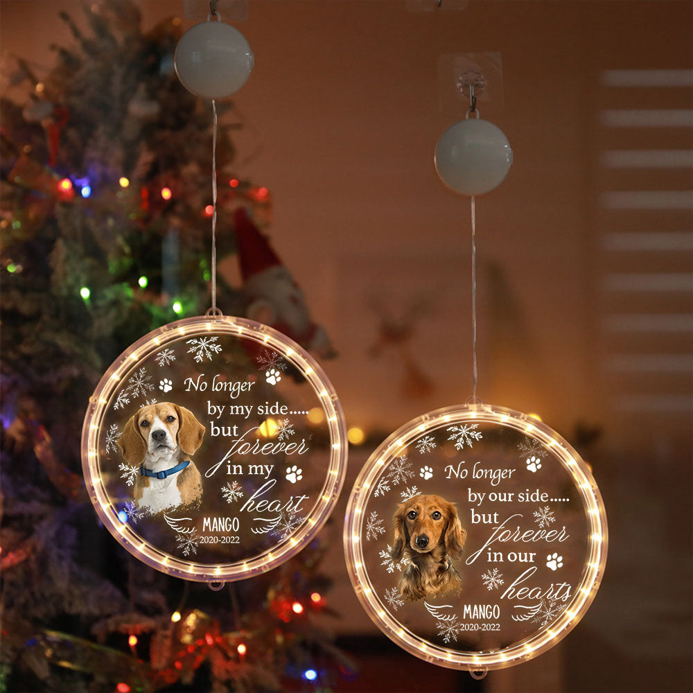 Personalized Led Acrylic Ornament - Memorial Gift For Pet Lovers - No Longer By My Side Pet Photo