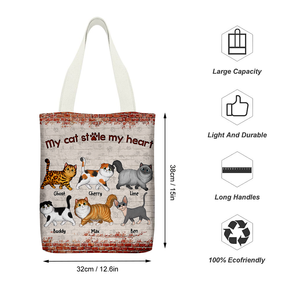 Personalized Double Trouble Cat Walking Tote Bag, Gift For Cat Lovers JonxiFon