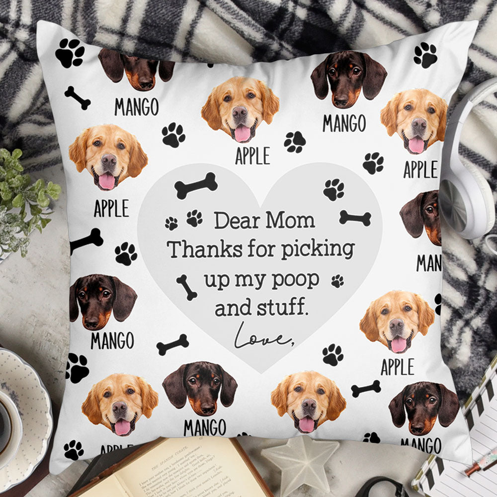 Personalized Pet Face Dog Funny Letter To Dog Mom Dad Pillow, Gift For Pet Lover CHI-YEN