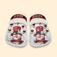 Thumbnail for Personalized Grandma Heart Christmas Fleece Crocs, Gift For Mom Grandma YHN-THUY