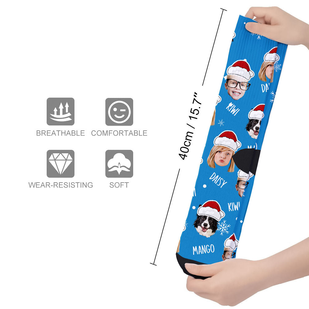 Custom Face Cutout Photo Christmas Socks, Christmas Gift JonxiFon