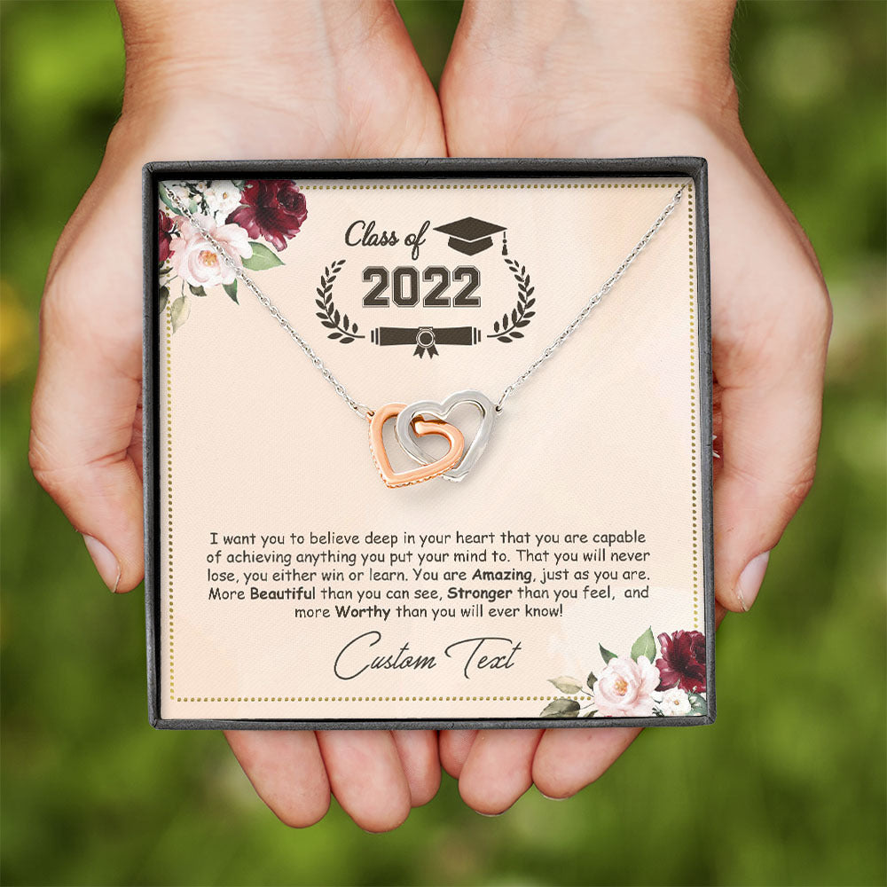 I Want You To Believe Deep In Your Heart Graduation Message Card Necklace