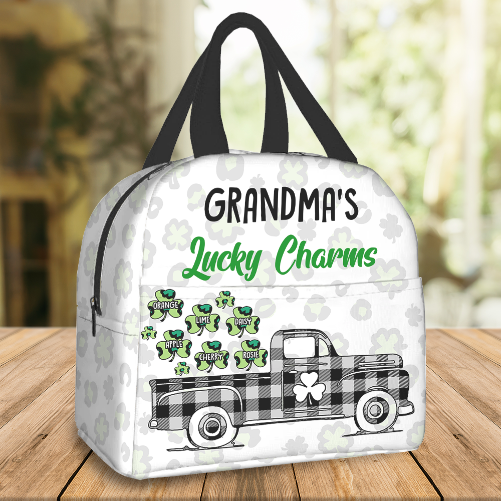 Personalized Kids Grandma Lucky Charms Irish Lunch Bag, Gift For Patrick's Day AI