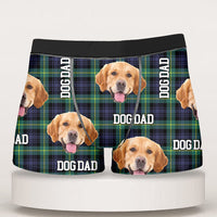 Thumbnail for Custom Buffalo Plaid Photo Dog Cat Men's Boxer Briefs, Gift For Him