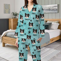 Thumbnail for Custom Paws With Dog Cat Photo Pajamas Set, Pet Lover Gift