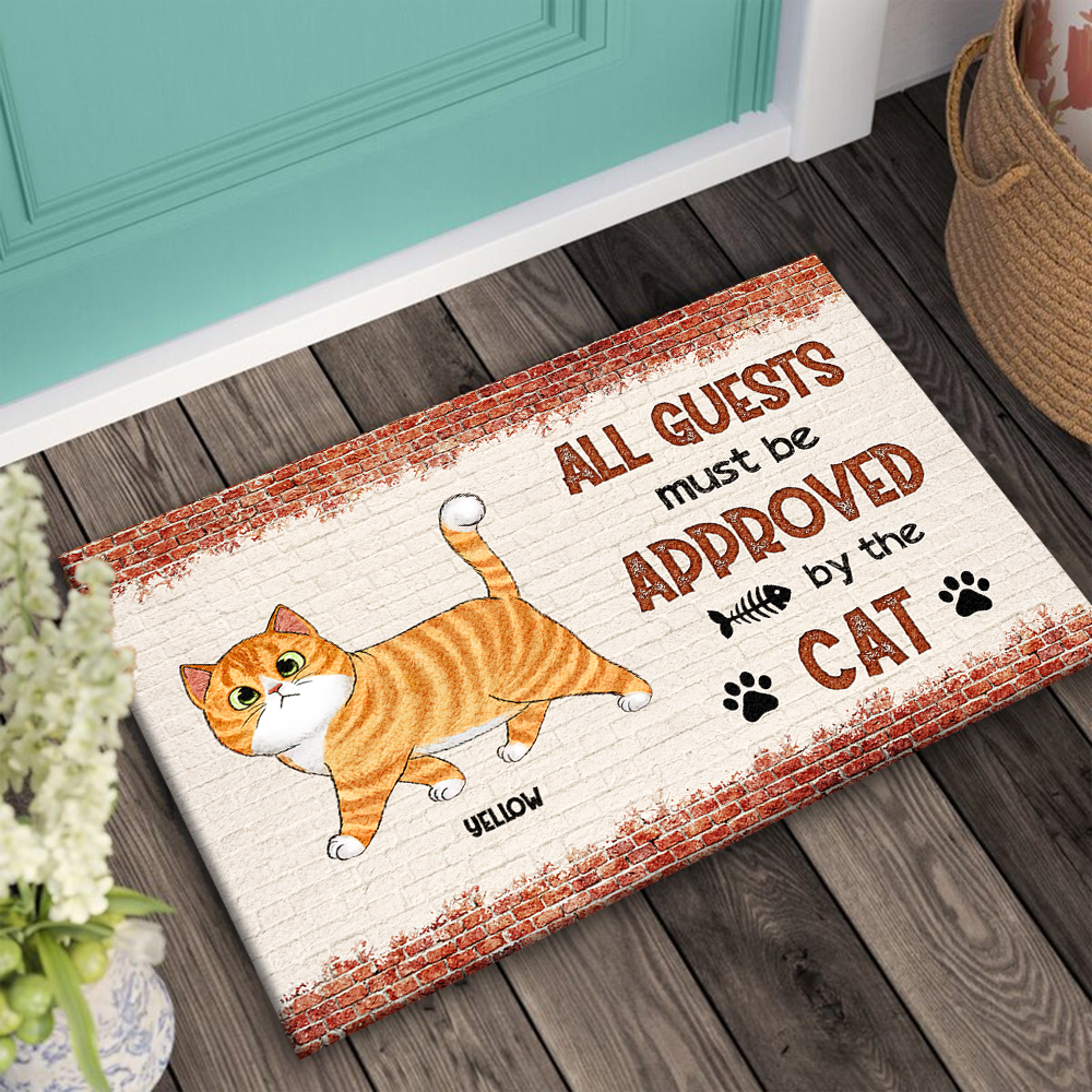 Personalized All Guests Be Approved By Cats House Doormat, Decor Gift For Cat Lover CHI-THUY