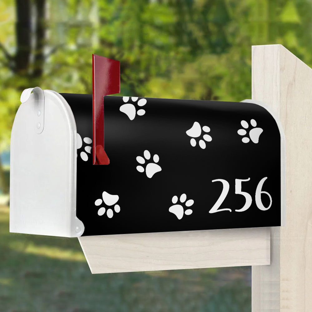 Paw Prints With Photo House Number Mailbox Cover, Pet Lover Gift YHN-THUY