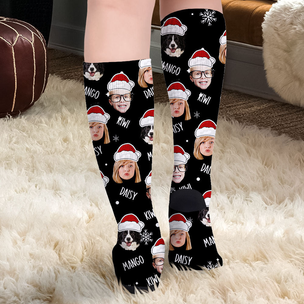 Custom Face Cutout Photo Christmas Socks, Christmas Gift JonxiFon