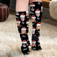 Thumbnail for Custom Face Cutout Photo Christmas Socks, Christmas Gift JonxiFon