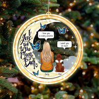 Thumbnail for Personalized I Love You To The Moon And Back Christmas Led Acrylic Ornament, Sympathy Gift For Dog Lover