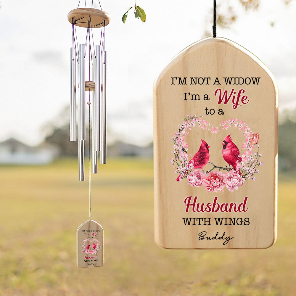 Personalized I'm A Wife With A Wing Memorial Cardinal Wind Chime, Sympathy Gift For Widow CHI-YEN