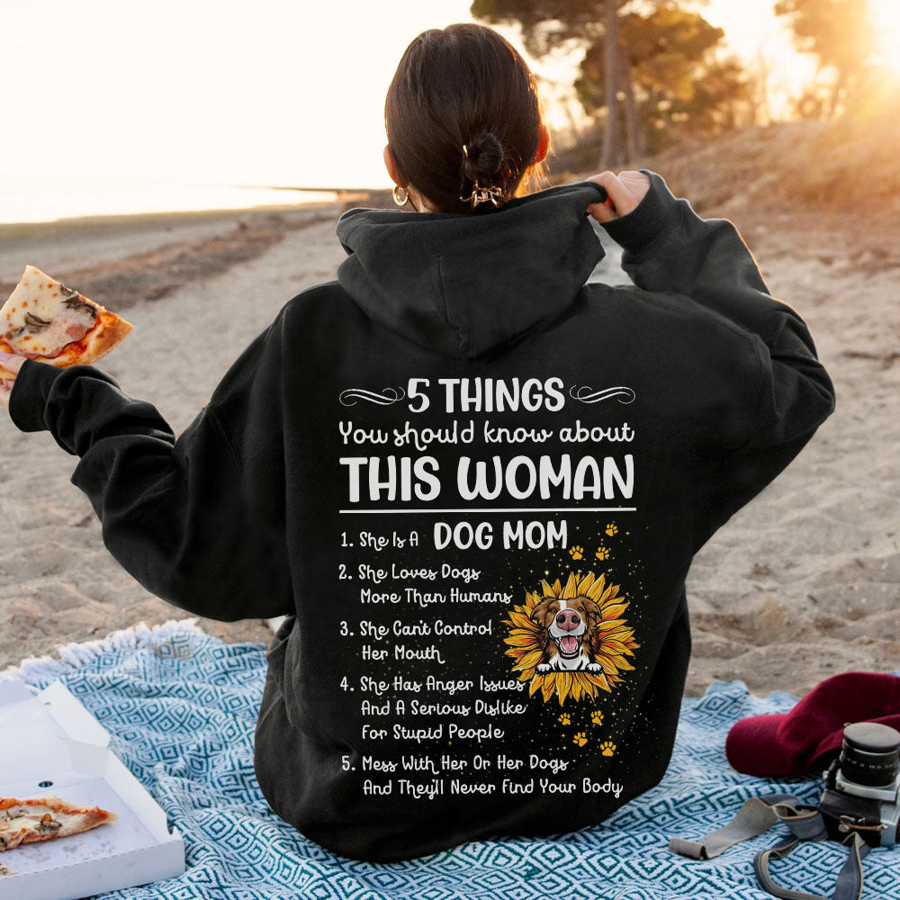 5 Things You Should Know Dog Mom Backside Shirt, Dog Lover Gift