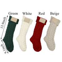 Thumbnail for Personalized Leather Knitted Christmas Stockings V5- Christmas Gift For Family - Name Family Holiday Stockings