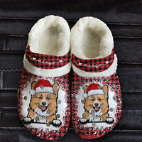 Thumbnail for Personalized Dear Santa Dog Christmas Pattern Fleece Crocs, Christmas Gift For Dog Lover