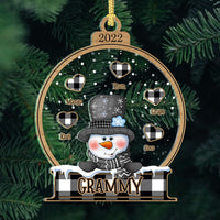 Thumbnail for Personalized Heart Snowman Grandma Christmas Printed Acrylic Ornament, Customized Holiday Ornament CHI-THUY