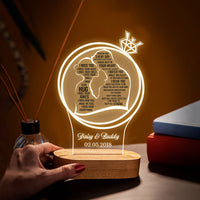 Thumbnail for Personalized The Light Of Love Lamp With Wooden Oval Stand, Love Gift For Couple CHI-THUY