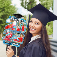 Thumbnail for Custom Proud Family Of A Graduate 2023 Photo Graduation Face Fans With Wooden Handle, Gift For Graduation Party