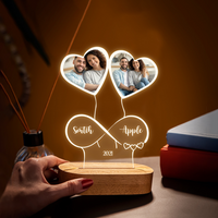 Thumbnail for Personalized Forever Love Couple Lamp With Wooden Oval, Valentine Day Gift For Husband And Wife YHN-YEN