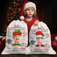 Thumbnail for Personalized Santa Sack - Christmas Gift For Family - Face Photo Jingle Bell Song