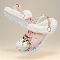 Thumbnail for Personalized Meowy Catmas Cat Fleece Crocs - Christmas For Cat Lover