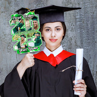 Thumbnail for Custom Proud Family Of A Graduate 2023 Photo Graduation Face Fans With Wooden Handle, Gift For Graduation Party