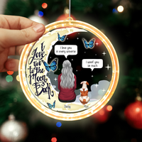 Thumbnail for Personalized I Love You To The Moon And Back Christmas Led Acrylic Ornament, Sympathy Gift For Dog Lover