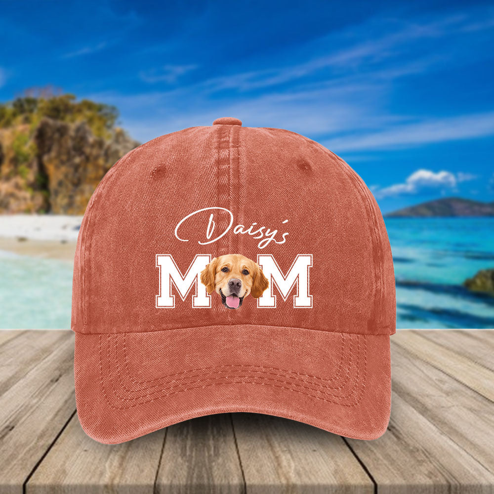 Custom Photo Dog Cat Dad Mom Cap, Pet Lover Gift JonxiFon