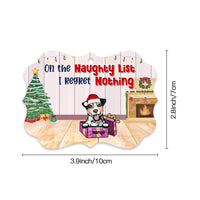 Thumbnail for On The Naughty List Personalized Dog Christmas MDF Ornament, Customized Holiday Ornament CHI-YEN