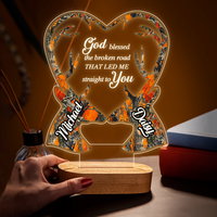 Thumbnail for Personalized God Bless The Broken Road To Me Hunting Lamp With Wooden Oval Stand, Love Gift For Couple CHI-YEN